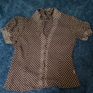 Brown Polka Dot Blouse